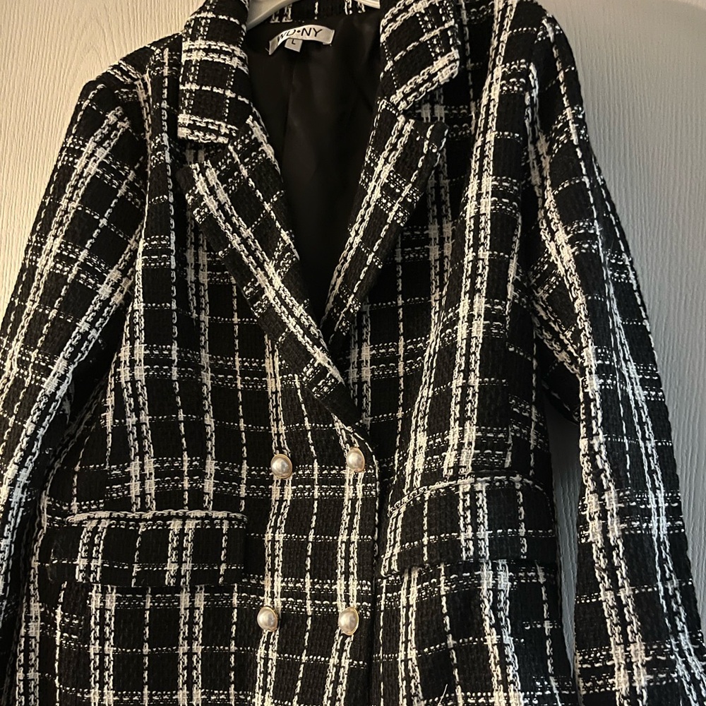 WDNY Black and White Checkered Blazer